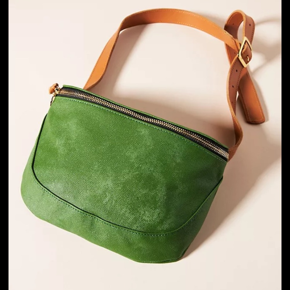 NWT Clare V. Luxe Anthropologie moss Green belt bag/fanny pack